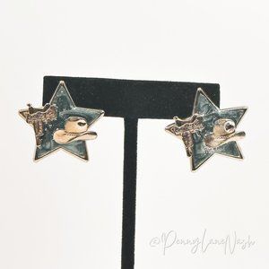 Vintage Star with Cowboy Hat Push Back Earrings